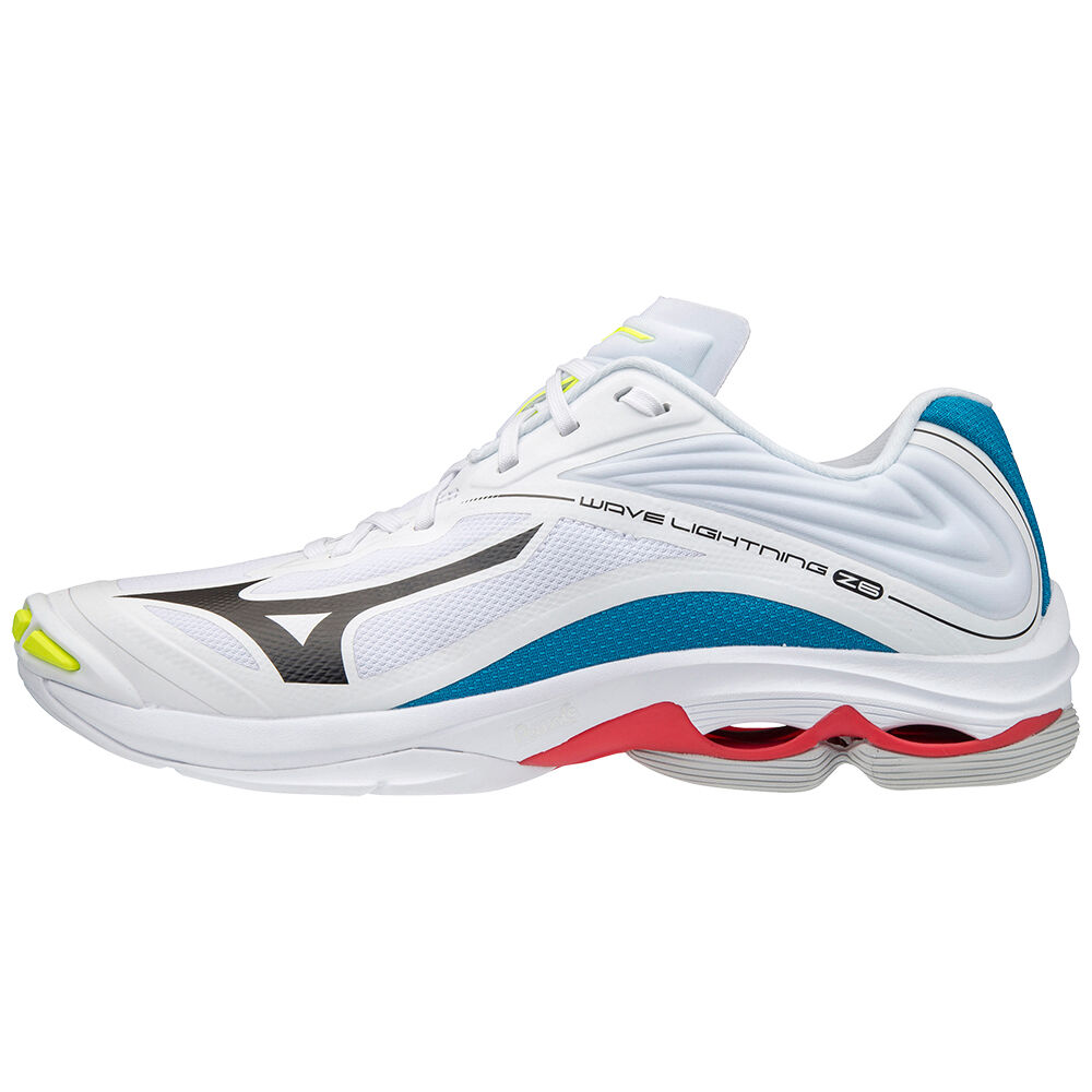 Panske Volejbalove Tenisky Mizuno Wave Lightning Z6 Biele/Čierne/Modre Vypredaj QFGZ73051